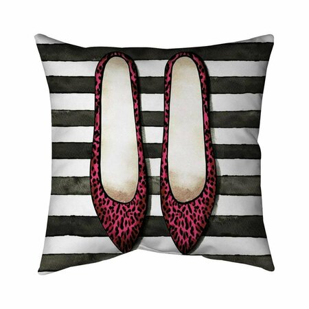 BEGIN HOME DECOR 20 x 20 in. Leopard Pink Shoes-Double Sided Print Indoor Pillow 5541-2020-FA6-1